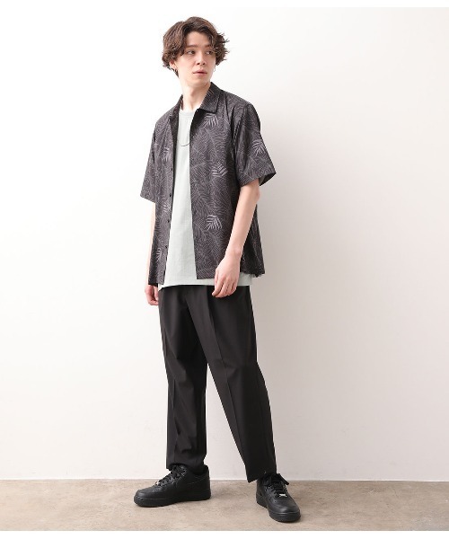 JUNRED（ジュンレッド）の「ダークリーフプリントシャツ（シャツ/ブラウス・メンズ・ブラック/ネイビー・LL/M/L）」の9枚目の写真