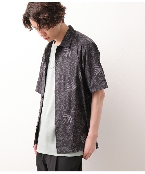 JUNRED（ジュンレッド）の「ダークリーフプリントシャツ（シャツ/ブラウス・メンズ・ブラック/ネイビー・LL/M/L）」の7枚目の写真
