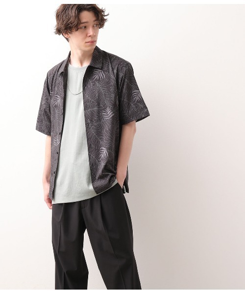 JUNRED（ジュンレッド）の「ダークリーフプリントシャツ（シャツ/ブラウス・メンズ・ブラック/ネイビー・LL/M/L）」の8枚目の写真