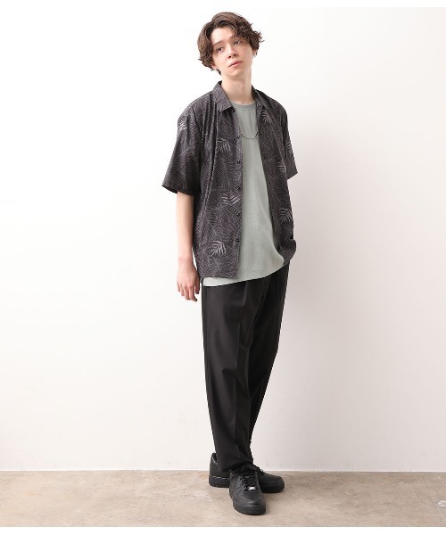 JUNRED（ジュンレッド）の「ダークリーフプリントシャツ（シャツ/ブラウス・メンズ・ブラック/ネイビー・LL/M/L）」の10枚目の写真