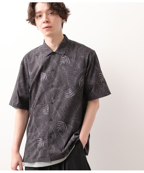 JUNRED（ジュンレッド）の「ダークリーフプリントシャツ（シャツ/ブラウス・メンズ・ブラック/ネイビー・LL/M/L）」の12枚目の写真
