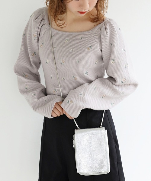 one after another NICE CLAUP（ワンアフターアナザーナイスクラップ）の「スマホショルダーバッグ（ショルダーバッグ・レディース・サックスブルー/シルバー/ゴールド/アイボリー/ベビーピンク/ベージュ/レオパード/グレイッシュベージュ・FREE）」の6枚目の写真