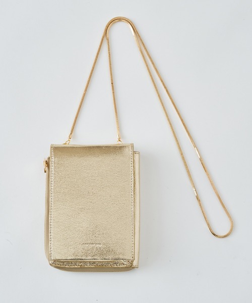 one after another NICE CLAUP（ワンアフターアナザーナイスクラップ）の「スマホショルダーバッグ（ショルダーバッグ・レディース・サックスブルー/シルバー/ゴールド/アイボリー/ベビーピンク/ベージュ/レオパード/グレイッシュベージュ・FREE）」の11枚目の写真