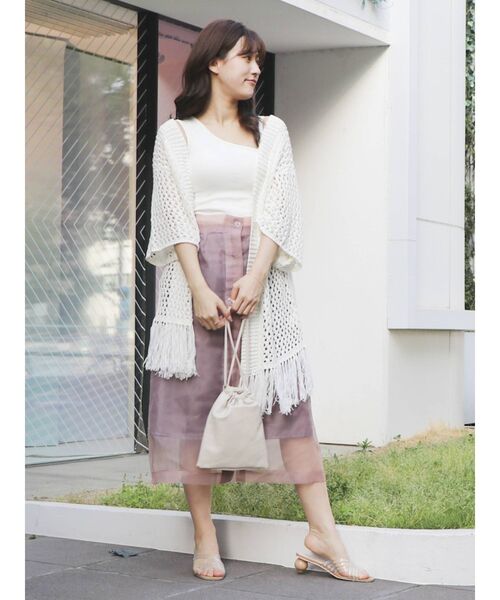 dazzlin（ダズリン）の「ワンショルインナートップス（Tシャツ/カットソー・レディース・ブラック/オフホワイト・FREE）」の5枚目の写真