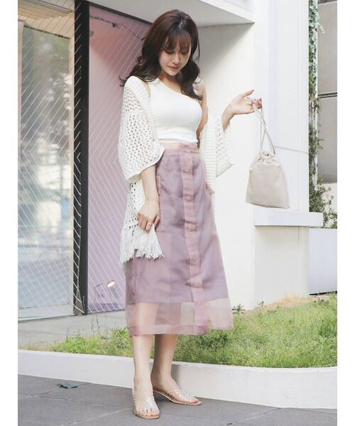 dazzlin（ダズリン）の「ワンショルインナートップス（Tシャツ/カットソー・レディース・ブラック/オフホワイト・FREE）」の6枚目の写真