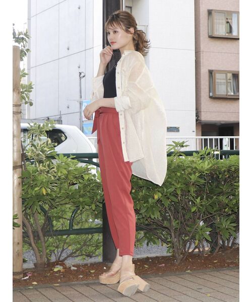 dazzlin（ダズリン）の「ワンショルインナートップス（Tシャツ/カットソー・レディース・ブラック/オフホワイト・FREE）」の9枚目の写真