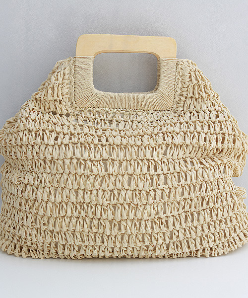 REAL CUBE(リアルキューブ)の「スクエアハンドルペーパーバッグ(トートバッグ・レディース・ベージュ/ナチュラル・FREE)」の2枚目の写真