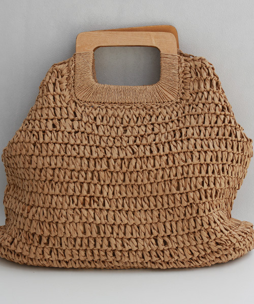 REAL CUBE(リアルキューブ)の「スクエアハンドルペーパーバッグ(トートバッグ・レディース・ベージュ/ナチュラル・FREE)」の5枚目の写真