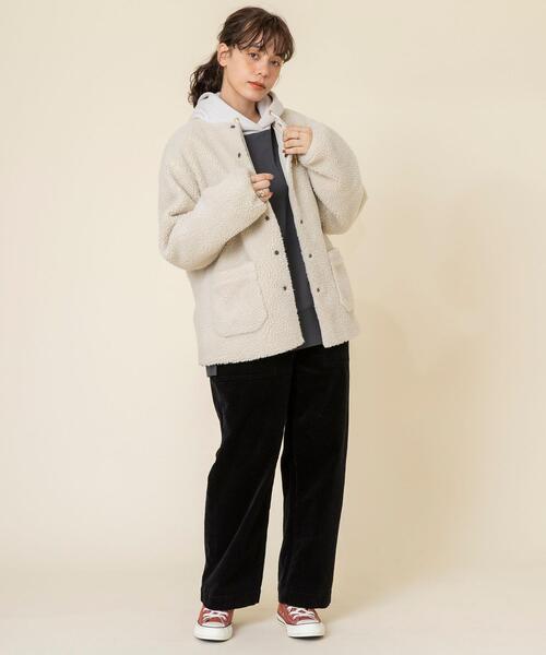 coen（コーエン）の「【WEB限定】復刻CVC裏起毛オーバーサイズフーディパーカー#（パーカー・レディース・ブラック/オフホワイト/その他2/モカ/その他1/その他4/その他3/その他5・FREE）」の12枚目の写真