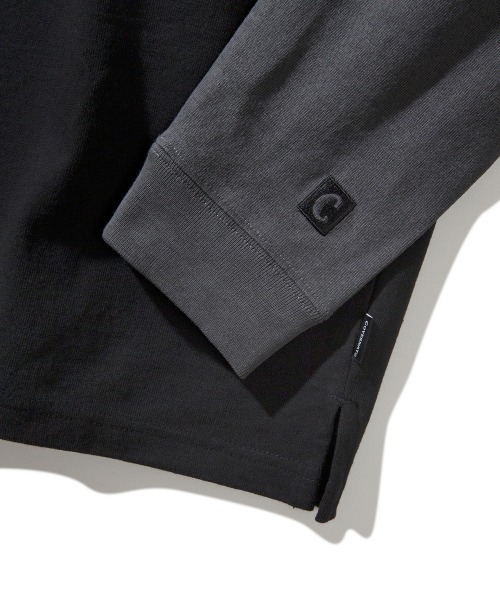 COVERNAT（カバーナット）の「【COVERNAT】LAYERED AUTHENTIC LOGO LONG SLEEVE / カバーナット レイヤード オーセンティック ロゴ ロングスリーブ Tシャツ（Tシャツ/カットソー・メンズ・ブラック/チャコールグレー/ストライプ/グリーン/アイボリー・MEDIUM/SMALL/LARGE）」の6枚目の写真