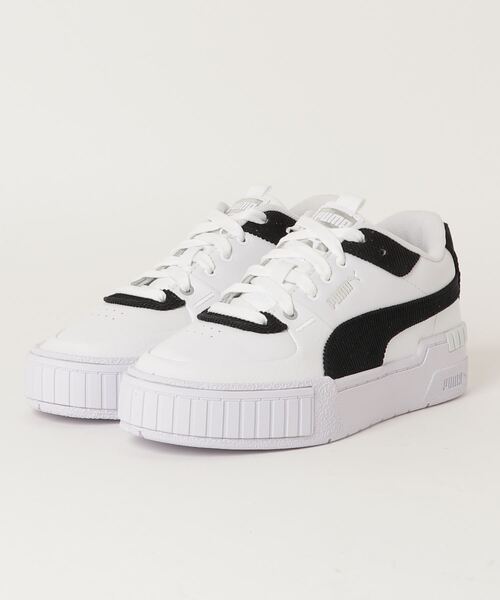 PUMA（プーマ）の「PUMA/プーマ スニーカー CALI スポーツコーデュロイ 374111（スニーカー・レディース・ホワイト/ブラック・24.0cm/25.0cm/23.0cm/23.5cm/24.5cm/22.5cm）」の2枚目の写真