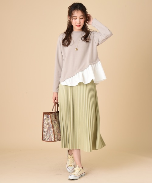 INTERPLANET（インタープラネット）の「リバーシブル配色タフタスカート（スカート・レディース・パープル/サックスブルー/オレンジ・FREE）」の15枚目の写真