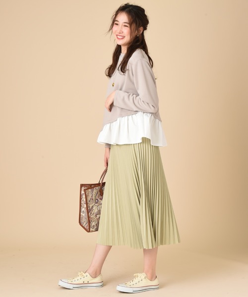 INTERPLANET（インタープラネット）の「リバーシブル配色タフタスカート（スカート・レディース・パープル/サックスブルー/オレンジ・FREE）」の17枚目の写真