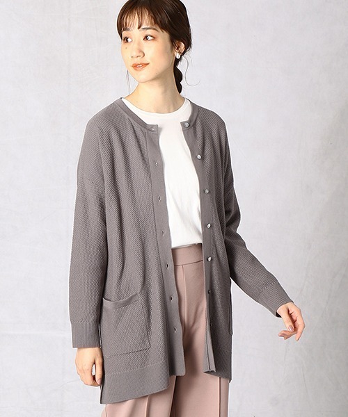 Comme　Ca　Mature（コムサマチュア）の「クルーネック カーディガン（カーディガン/ボレロ・レディース・ライトグレー/ブラック/ブラウン・FREE）」の3枚目の写真