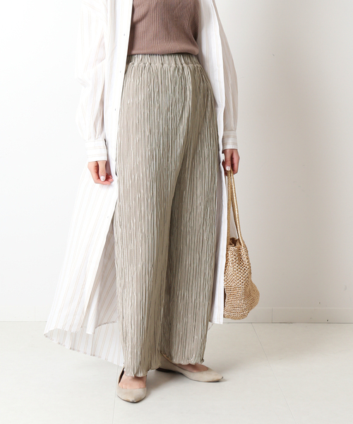 Simplicite（サンプリシテ）の「マイクロプリーツイージーパンツ◆（その他パンツ・レディース・ベージュ/イエロー/グレー系その他・FREE）」の3枚目の写真
