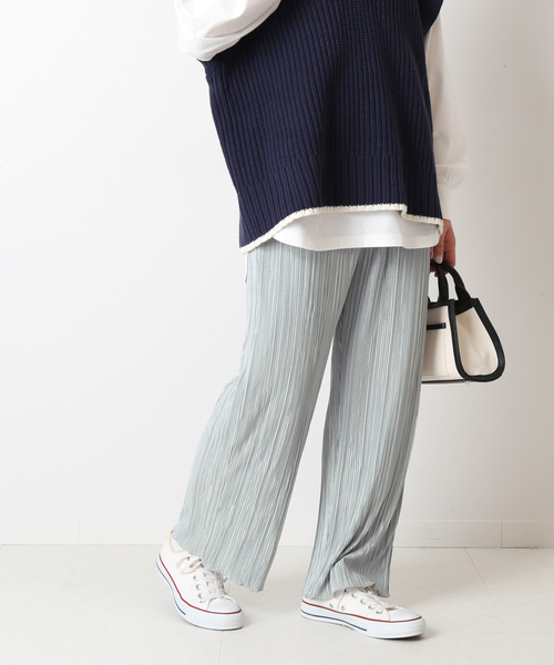 Simplicite（サンプリシテ）の「マイクロプリーツイージーパンツ◆（その他パンツ・レディース・ベージュ/イエロー/グレー系その他・FREE）」の2枚目の写真