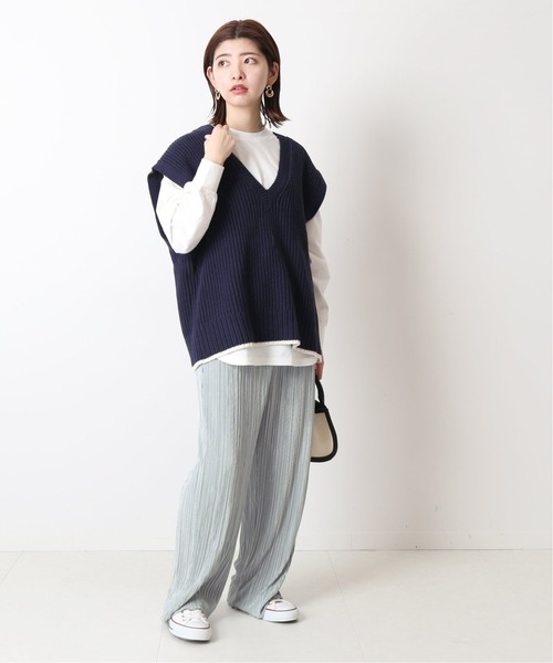 Simplicite（サンプリシテ）の「マイクロプリーツイージーパンツ◆（その他パンツ・レディース・ベージュ/イエロー/グレー系その他・FREE）」の4枚目の写真