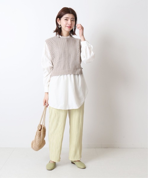 Simplicite（サンプリシテ）の「マイクロプリーツイージーパンツ◆（その他パンツ・レディース・ベージュ/イエロー/グレー系その他・FREE）」の11枚目の写真