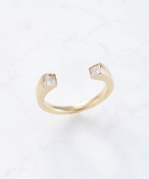 NOIR DE POUPEE（ノワールドプーペ）の「【WEB限定】silver925 スクエアCZ フォークリング (ニッケルフリー)（リング・レディース）」