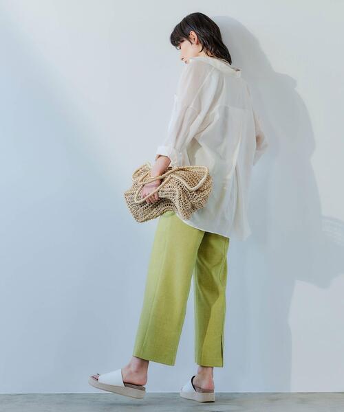 green label relaxing（グリーンレーベルリラクシング）の「◆FM スラブ オックス フレア パンツ（その他パンツ・レディース・ナチュラル/ブラウン/イエロー・34/38/36/40）」の19枚目の写真