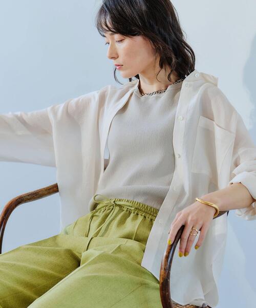 green label relaxing（グリーンレーベルリラクシング）の「◆FM スラブ オックス フレア パンツ（その他パンツ・レディース・ナチュラル/ブラウン/イエロー・34/38/36/40）」の20枚目の写真