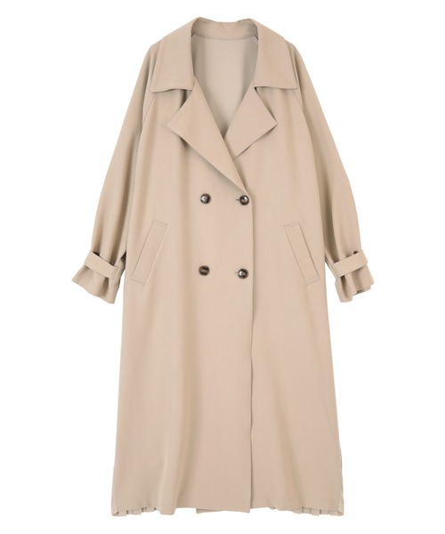 titivate(ティティベイト)の「バックプリーツライトトレンチコート(トレンチコート・レディース・ベージュ/ライトベージュ/グレイッシュベージュ・S/M)」の4枚目の写真