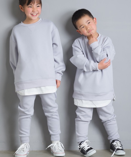 OMNES Another Edition（オムネス アナザーエディション）の「キッズ ストレッチダンボールニット イージーパンツ（その他パンツ・キッズ・ブルー/ホワイト系その他/チャコール・130/100/120/140/110）」の3枚目の写真