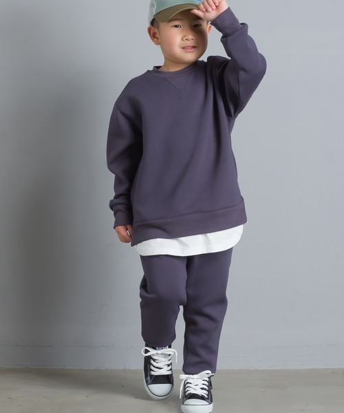 OMNES Another Edition（オムネス アナザーエディション）の「キッズ ストレッチダンボールニット イージーパンツ（その他パンツ・キッズ・ブルー/ホワイト系その他/チャコール・130/100/120/140/110）」の21枚目の写真