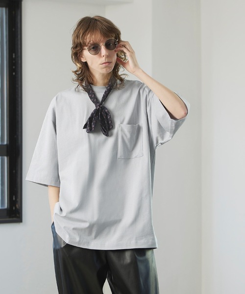 ENDER PRODUCTS（エンダープロダクツ）の「シルケットライク天竺 スーパービッグシルエット ポケットS/Sカットソー【ENDER PRODUCTS/エンダープロダクツ】（Tシャツ/カットソー・メンズ・ホワイト/ベージュ系その他/ブラック/グリーン系その他/グレイッシュベージュ/ブルー系その他/グレー系その他/ライラック・L/M）」の3枚目の写真