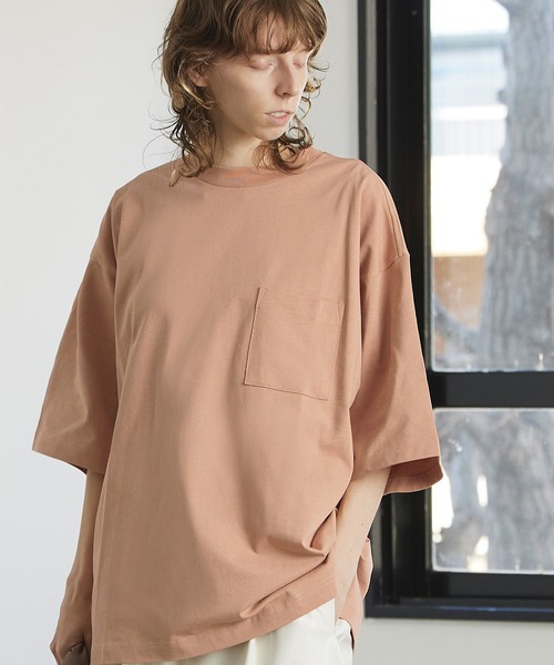 ENDER PRODUCTS（エンダープロダクツ）の「シルケットライク天竺 スーパービッグシルエット ポケットS/Sカットソー【ENDER PRODUCTS/エンダープロダクツ】（Tシャツ/カットソー・メンズ・ホワイト/ベージュ系その他/ブラック/グリーン系その他/グレイッシュベージュ/ブルー系その他/グレー系その他/ライラック・L/M）」の4枚目の写真