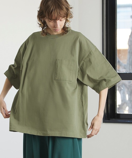 ENDER PRODUCTS（エンダープロダクツ）の「シルケットライク天竺 スーパービッグシルエット ポケットS/Sカットソー【ENDER PRODUCTS/エンダープロダクツ】（Tシャツ/カットソー・メンズ・ホワイト/ベージュ系その他/ブラック/グリーン系その他/グレイッシュベージュ/ブルー系その他/グレー系その他/ライラック・L/M）」の6枚目の写真