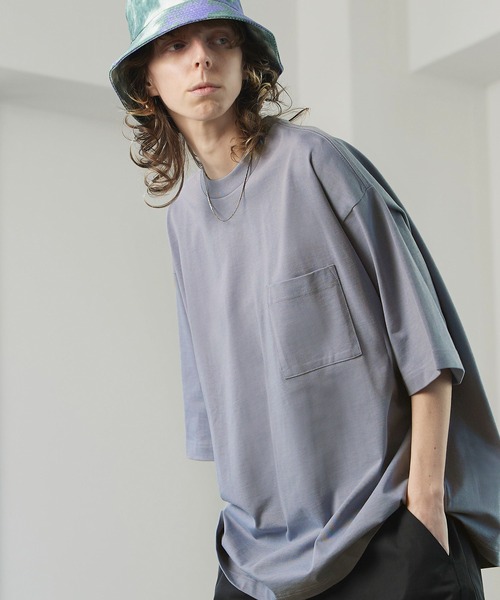 ENDER PRODUCTS（エンダープロダクツ）の「シルケットライク天竺 スーパービッグシルエット ポケットS/Sカットソー【ENDER PRODUCTS/エンダープロダクツ】（Tシャツ/カットソー・メンズ・ホワイト/ベージュ系その他/ブラック/グリーン系その他/グレイッシュベージュ/ブルー系その他/グレー系その他/ライラック・L/M）」の7枚目の写真