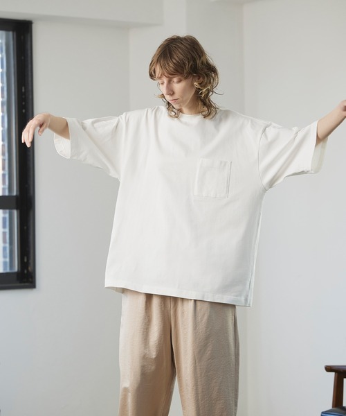 ENDER PRODUCTS（エンダープロダクツ）の「シルケットライク天竺 スーパービッグシルエット ポケットS/Sカットソー【ENDER PRODUCTS/エンダープロダクツ】（Tシャツ/カットソー・メンズ・ホワイト/ベージュ系その他/ブラック/グリーン系その他/グレイッシュベージュ/ブルー系その他/グレー系その他/ライラック・L/M）」の9枚目の写真