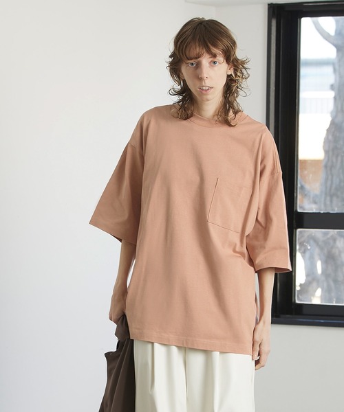 ENDER PRODUCTS（エンダープロダクツ）の「シルケットライク天竺 スーパービッグシルエット ポケットS/Sカットソー【ENDER PRODUCTS/エンダープロダクツ】（Tシャツ/カットソー・メンズ・ホワイト/ベージュ系その他/ブラック/グリーン系その他/グレイッシュベージュ/ブルー系その他/グレー系その他/ライラック・L/M）」の20枚目の写真