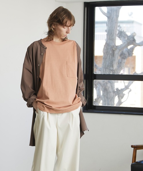 ENDER PRODUCTS（エンダープロダクツ）の「シルケットライク天竺 スーパービッグシルエット ポケットS/Sカットソー【ENDER PRODUCTS/エンダープロダクツ】（Tシャツ/カットソー・メンズ・ホワイト/ベージュ系その他/ブラック/グリーン系その他/グレイッシュベージュ/ブルー系その他/グレー系その他/ライラック・L/M）」の21枚目の写真