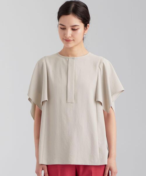 green label relaxing（グリーンレーベルリラクシング）の「FFC スクエア スリーブ とろみ ブラウス（シャツ/ブラウス・レディース・ライム/ダークグレー/ナチュラル・FREE）」の6枚目の写真