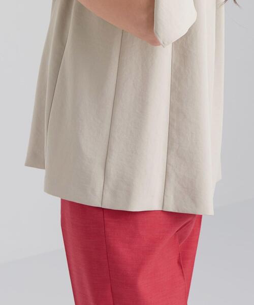 green label relaxing（グリーンレーベルリラクシング）の「FFC スクエア スリーブ とろみ ブラウス（シャツ/ブラウス・レディース・ライム/ダークグレー/ナチュラル・FREE）」の4枚目の写真