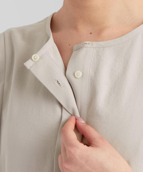 green label relaxing（グリーンレーベルリラクシング）の「FFC スクエア スリーブ とろみ ブラウス（シャツ/ブラウス・レディース・ライム/ダークグレー/ナチュラル・FREE）」の15枚目の写真