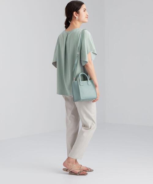 green label relaxing（グリーンレーベルリラクシング）の「FFC スクエア スリーブ とろみ ブラウス（シャツ/ブラウス・レディース・ライム/ダークグレー/ナチュラル・FREE）」の11枚目の写真