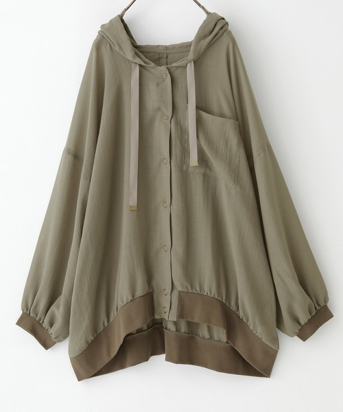 n'OrLABEL（ノアールレーベル）の「『シアーパーカーブルゾン』（カーディガン/ボレロ・レディース・イエロー/ピンクベージュ/ブラック/カーキ/ライトベージュ・FREE）」の3枚目の写真