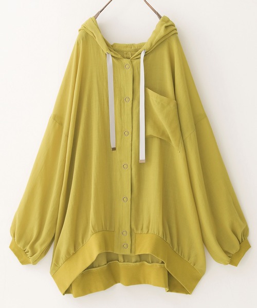 n'OrLABEL（ノアールレーベル）の「『シアーパーカーブルゾン』（カーディガン/ボレロ・レディース・イエロー/ピンクベージュ/ブラック/カーキ/ライトベージュ・FREE）」の8枚目の写真