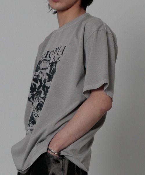 FLAVORISM(フレーバリズム)の「【FLAVORISM 】ビートニック ビンテージピグメントティーシャツ(Tシャツ/カットソー・メンズ・ライトベージュ/ライトグレー/チャコール・MEDIUM/LARGE/X-LARGE)」の5枚目の写真