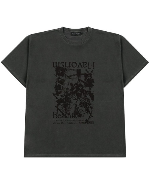 FLAVORISM(フレーバリズム)の「【FLAVORISM 】ビートニック ビンテージピグメントティーシャツ(Tシャツ/カットソー・メンズ・ライトベージュ/ライトグレー/チャコール・MEDIUM/LARGE/X-LARGE)」の14枚目の写真