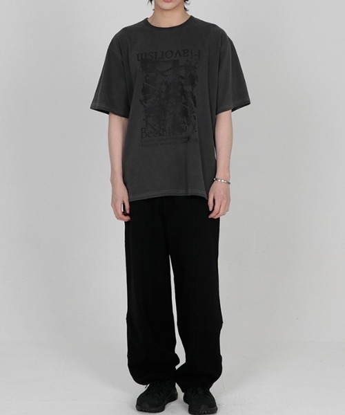 FLAVORISM(フレーバリズム)の「【FLAVORISM 】ビートニック ビンテージピグメントティーシャツ(Tシャツ/カットソー・メンズ・ライトベージュ/ライトグレー/チャコール・MEDIUM/LARGE/X-LARGE)」の11枚目の写真
