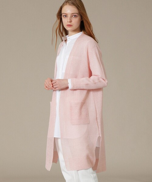 グレーズ麻ニットロングカーディガン