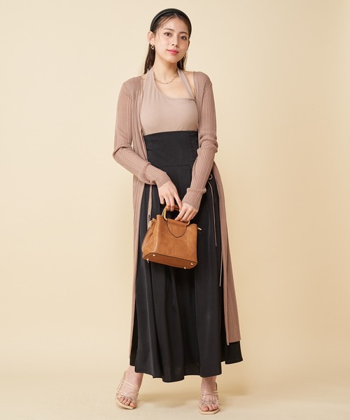ROYAL PARTY（ロイヤルパーティー）の「2WAYロングシアーカーデ（カーディガン/ボレロ・レディース・ブラック/オフホワイト/グリーン/モカ・FREE）」の19枚目の写真