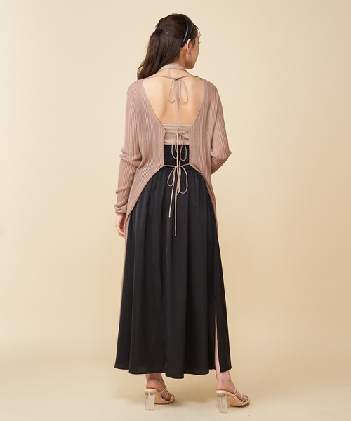 ROYAL PARTY（ロイヤルパーティー）の「2WAYロングシアーカーデ（カーディガン/ボレロ・レディース・ブラック/オフホワイト/グリーン/モカ・FREE）」の21枚目の写真