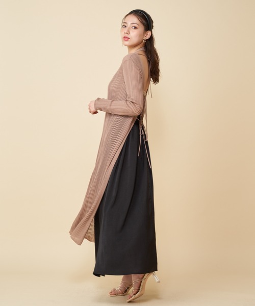 ROYAL PARTY（ロイヤルパーティー）の「2WAYロングシアーカーデ（カーディガン/ボレロ・レディース・ブラック/オフホワイト/グリーン/モカ・FREE）」の22枚目の写真