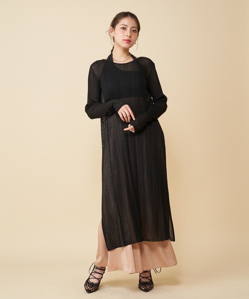 ROYAL PARTY（ロイヤルパーティー）の「2WAYロングシアーカーデ（カーディガン/ボレロ・レディース・ブラック/オフホワイト/グリーン/モカ・FREE）」の17枚目の写真