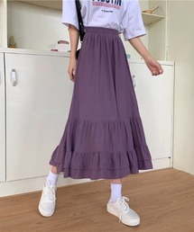 Aラインティアードロングスカート